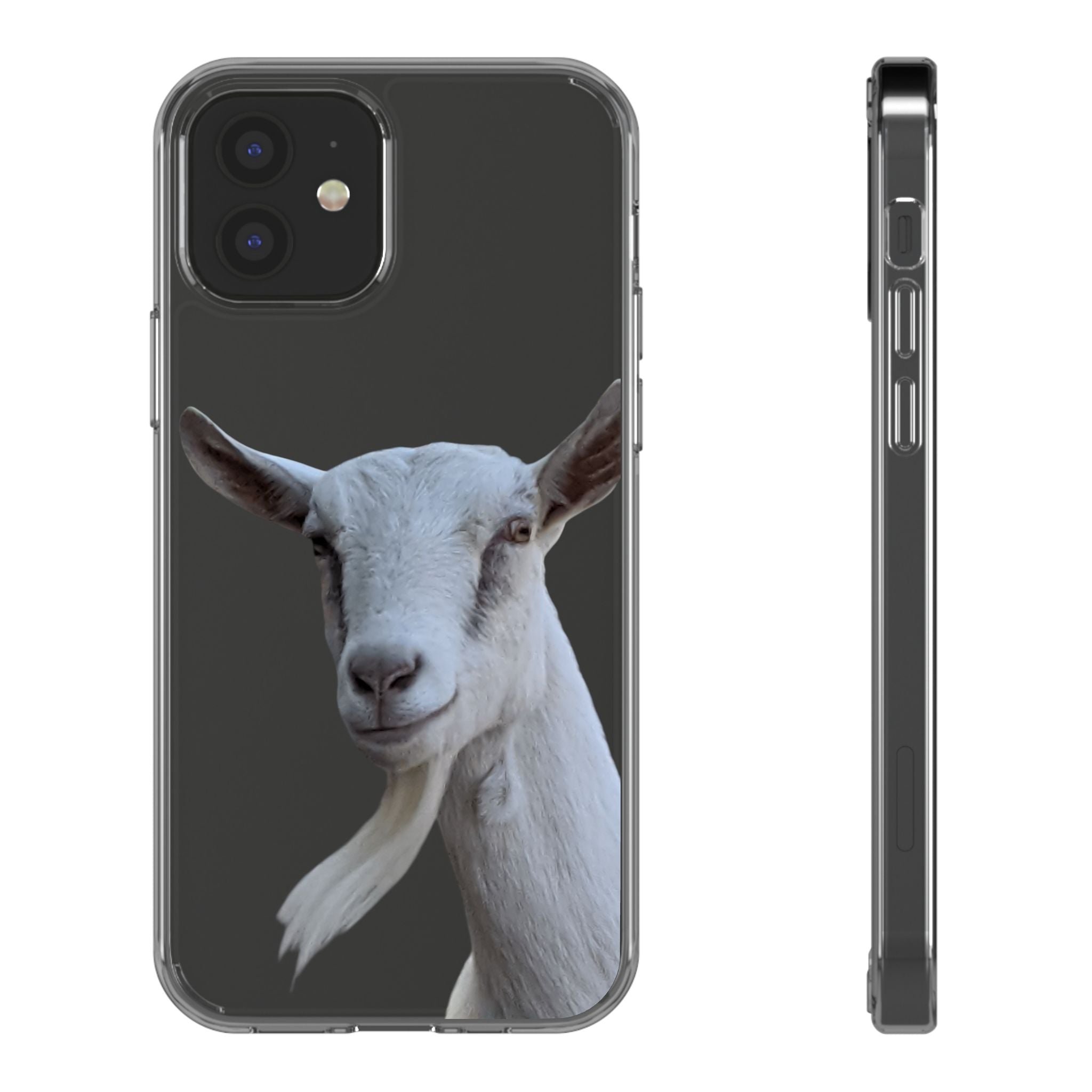 Goat Portrait Clear iPhone Case — Cute Farm Animal Wildlife Photo, Impact-Resistant Clear Phone Cover, Goat Lover Gift